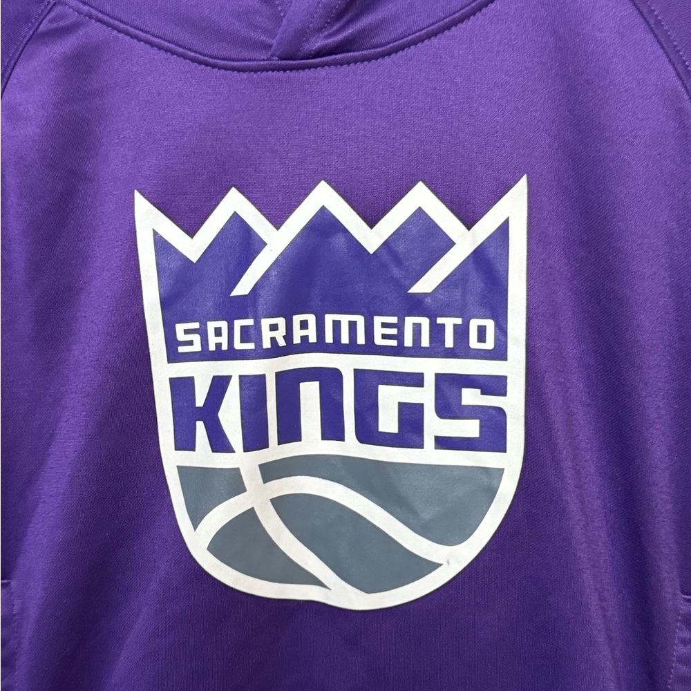 NBA Sacramento Kings Basketball Youth XL Women’s S Purple Hoodie MINTY - Picture 3 of 4